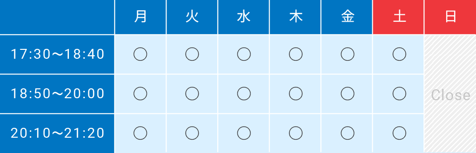 伏見教室長の時間割画像