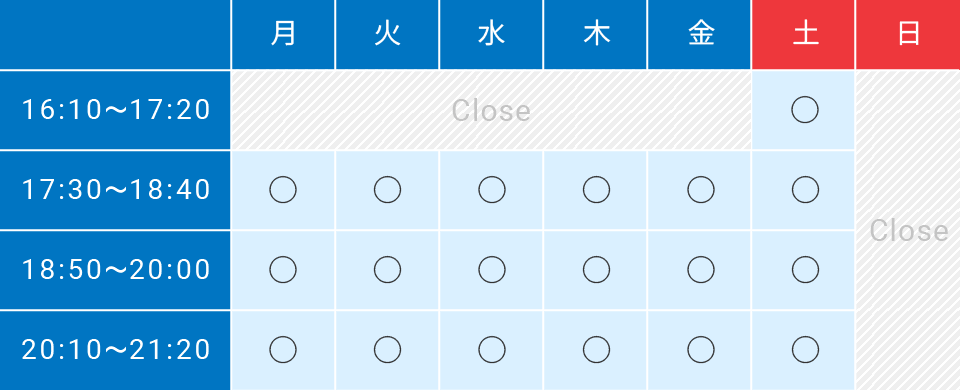 三宮教室長の時間割画像